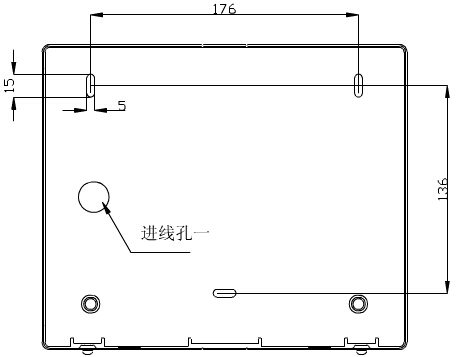 轉(zhuǎn)換開關采用壁掛式安裝，安裝孔位置和安裝孔距
